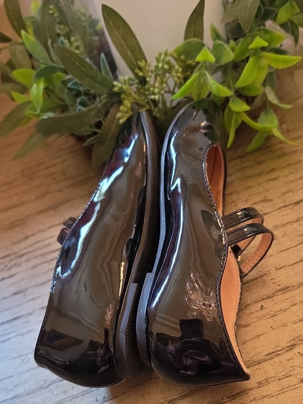 Girls Black Double-Strap Mary Jane Shoes Size 12